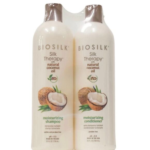 Biosilk Silk Therapy w/ Natural Coconut Oil Shampoo & Conditioner Set - Picture 2 of 5
